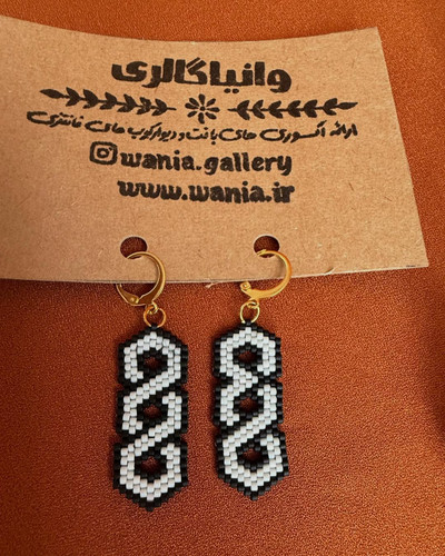 گوشواره های منجوق بافی شده طرح کندو